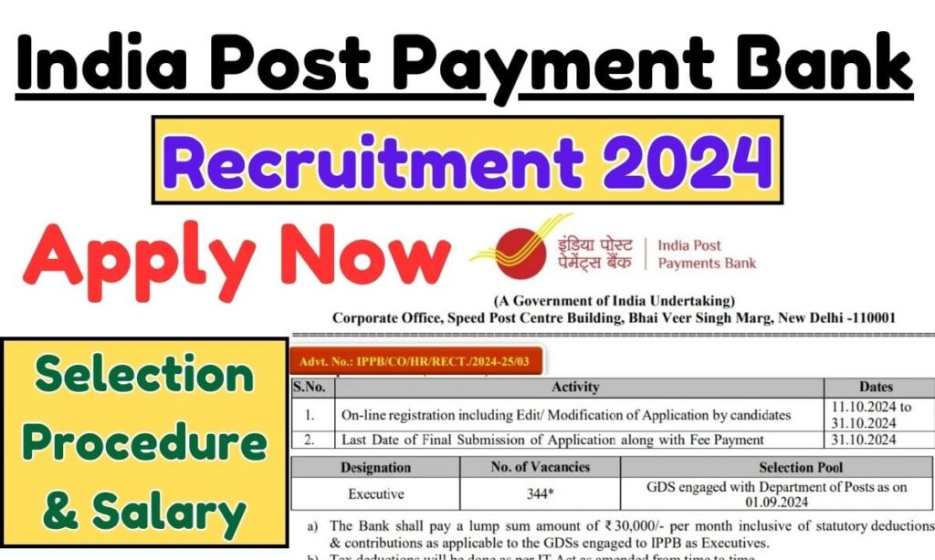 India Post Payment Bank Recruitment 2024 