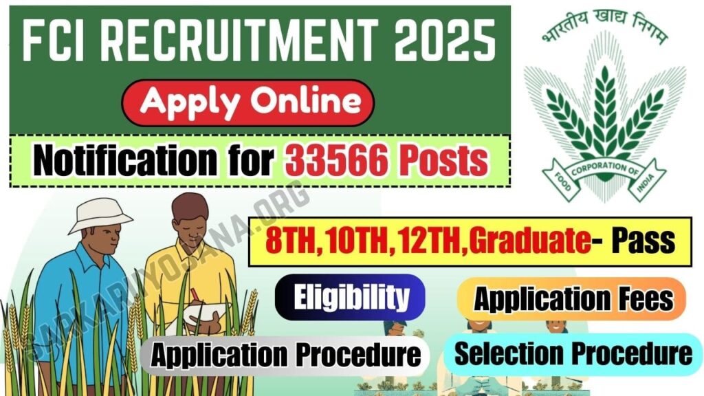 FCI Recruitment 2025 Apply Online Notification