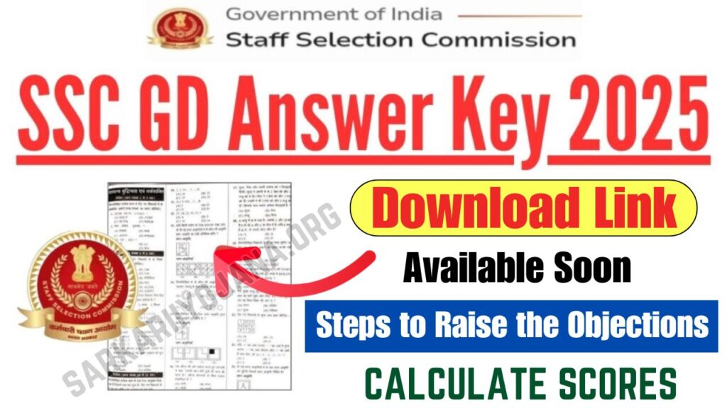 SSC GD Answer Key 2025 Download Link