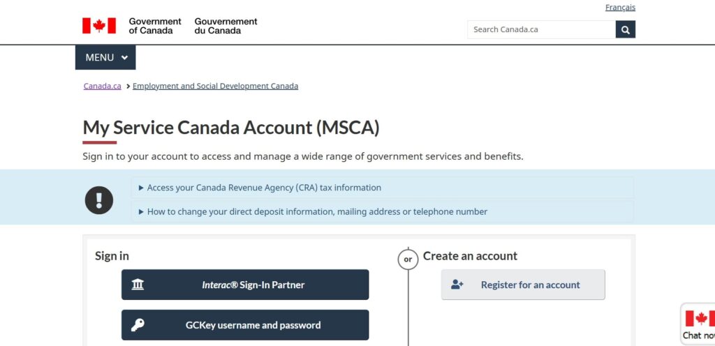 My Service Canada account site min